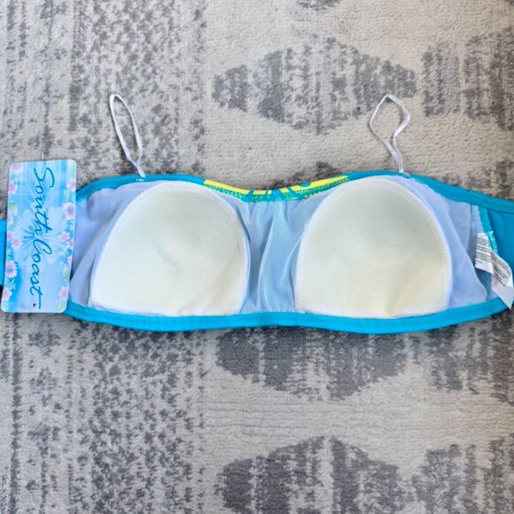 NWT Late 90s Vintage Y2K Aqua and Yellow String Bikini With Skirt - Picture 9 of 12